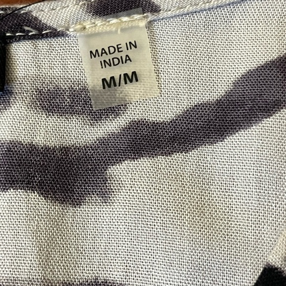 Dex Women’s Tie Die Hippie Blouse Medium Black & Grey - Picture 5 of 8